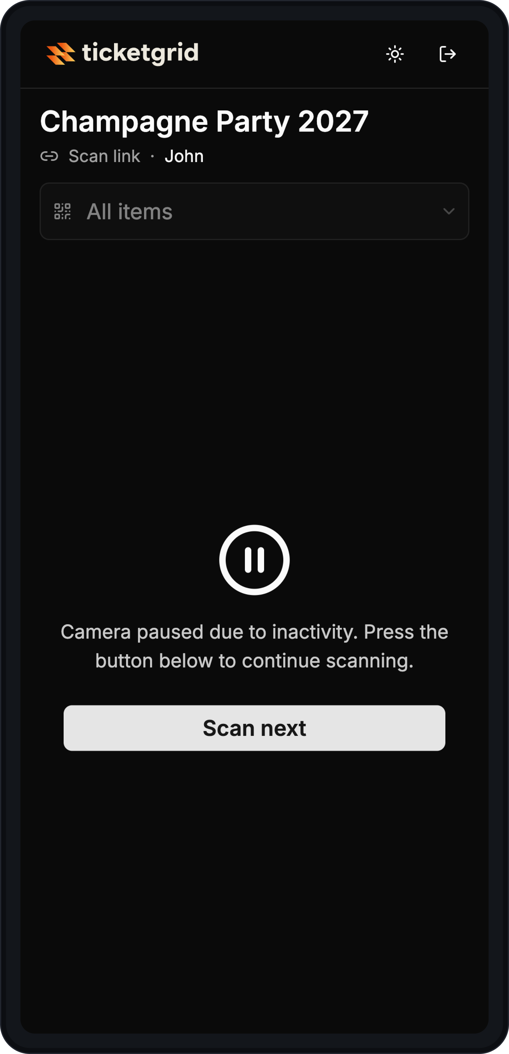 Scan app — Gepauzeerd