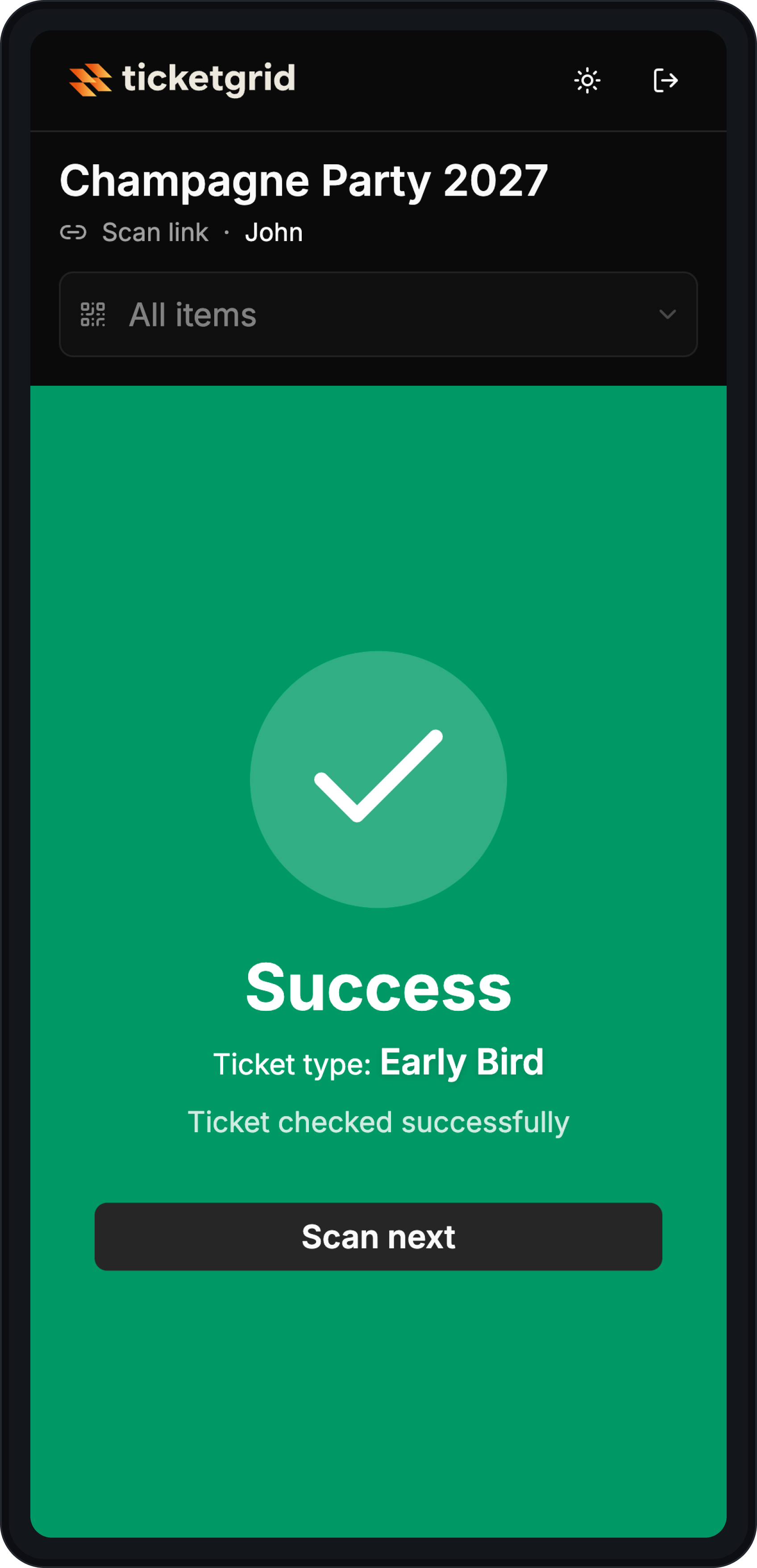 Scan app — Succes