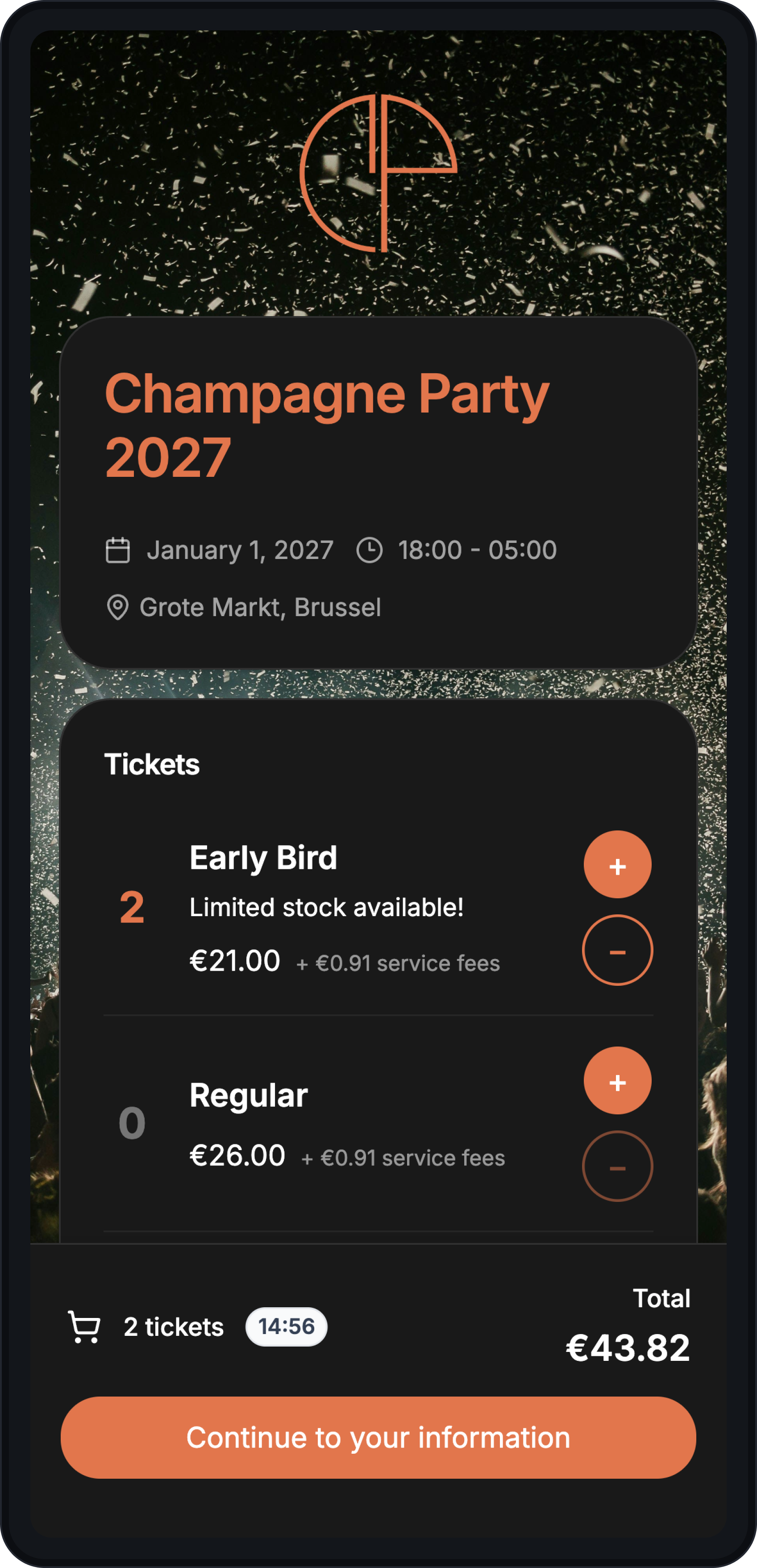 Ticketgrid mobiele shop
